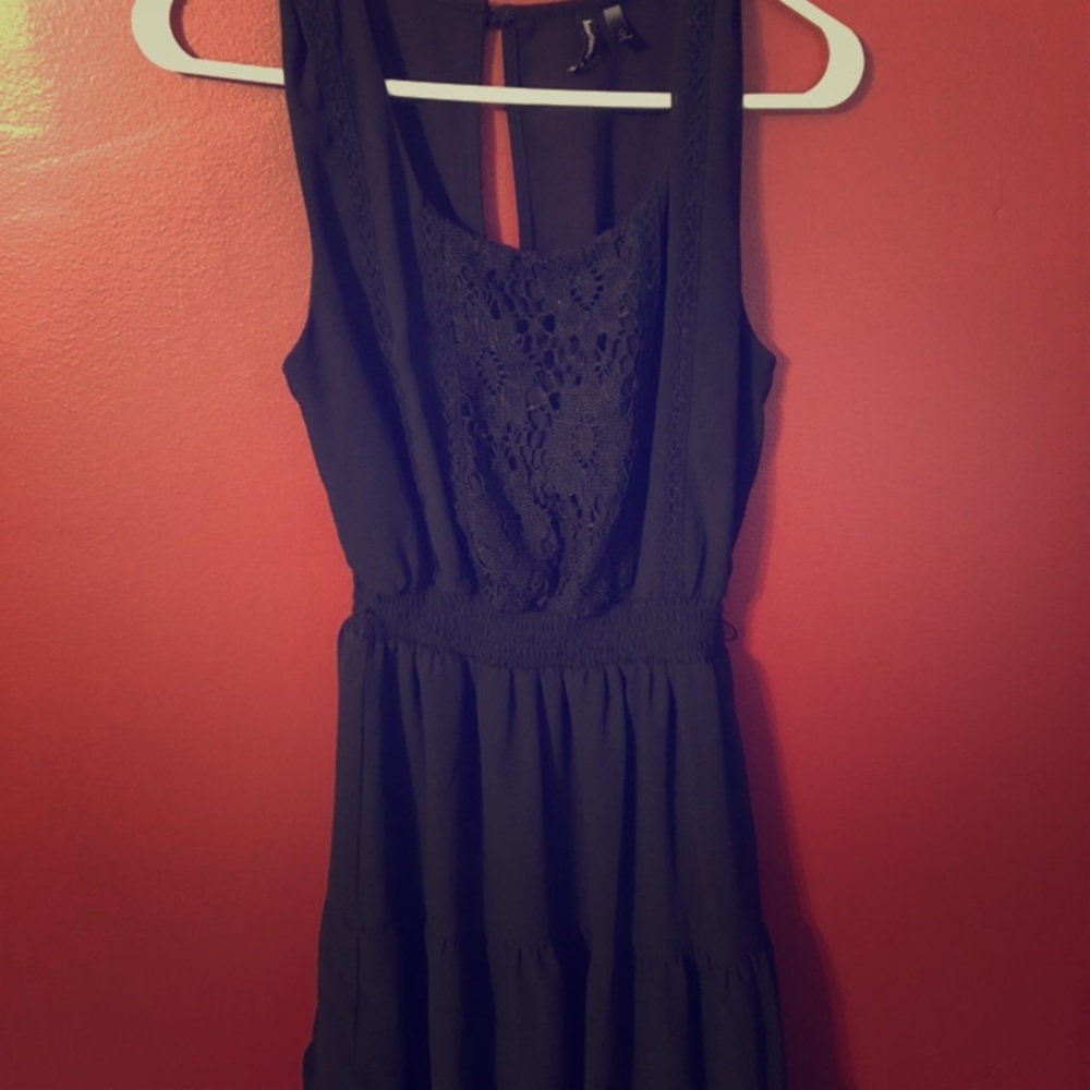 Lacey Black Ruffle Dress